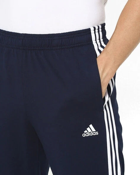 Adidas Solid Casual Men Track Pants color Black & Navy Blue