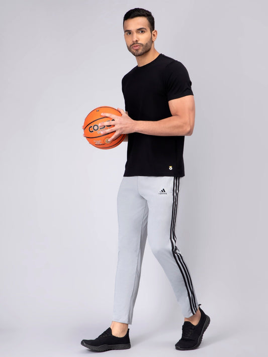 Adidas Solid Casual Men Grey with Black Stripes