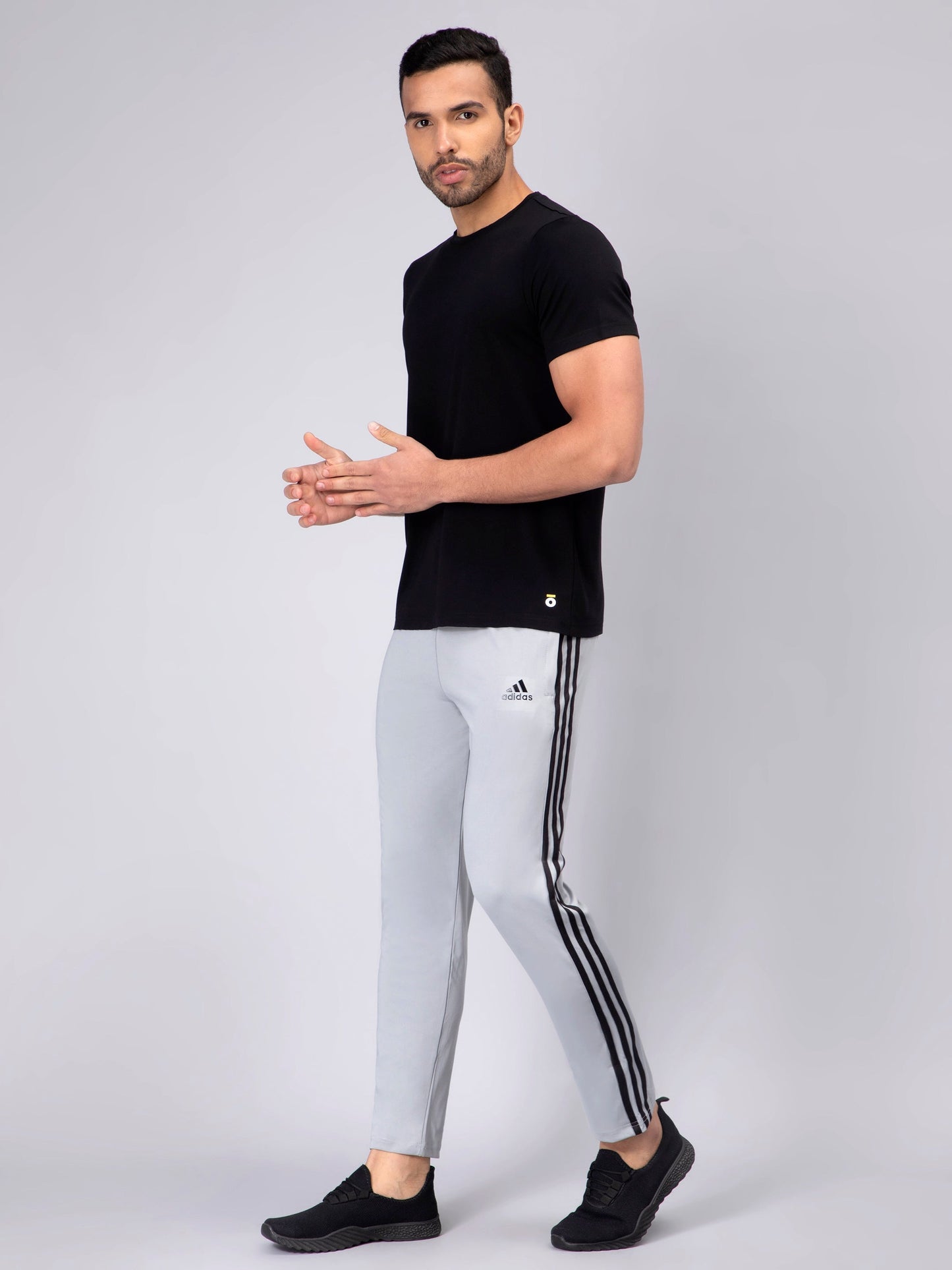 Adidas Solid Casual Men Track Pants color Navy Blue & Grey