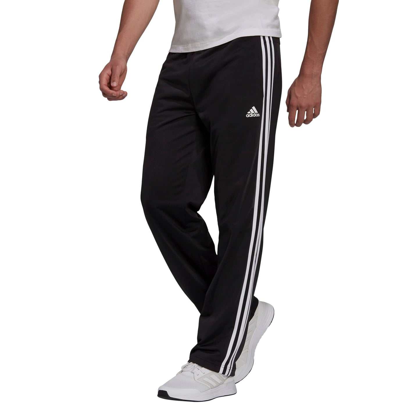 Men's Essentials Warm-Up Open Hem 3-Stripes Tracksuit Pants