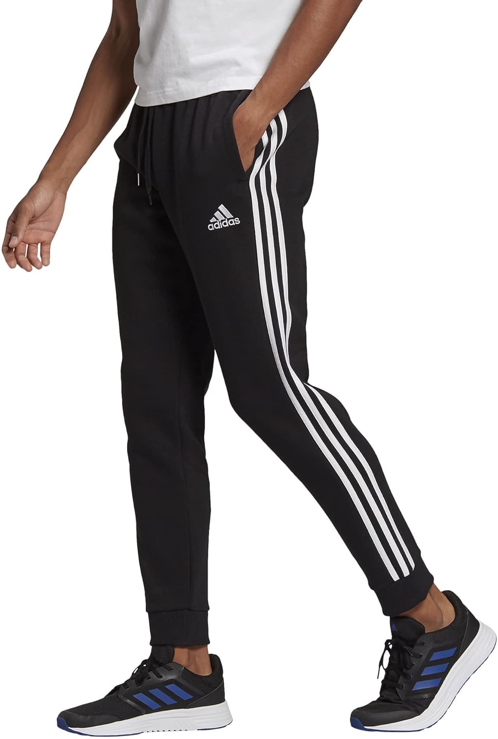 Men's Essentials Fleece Tapered Cuff 3-Stripes Pants