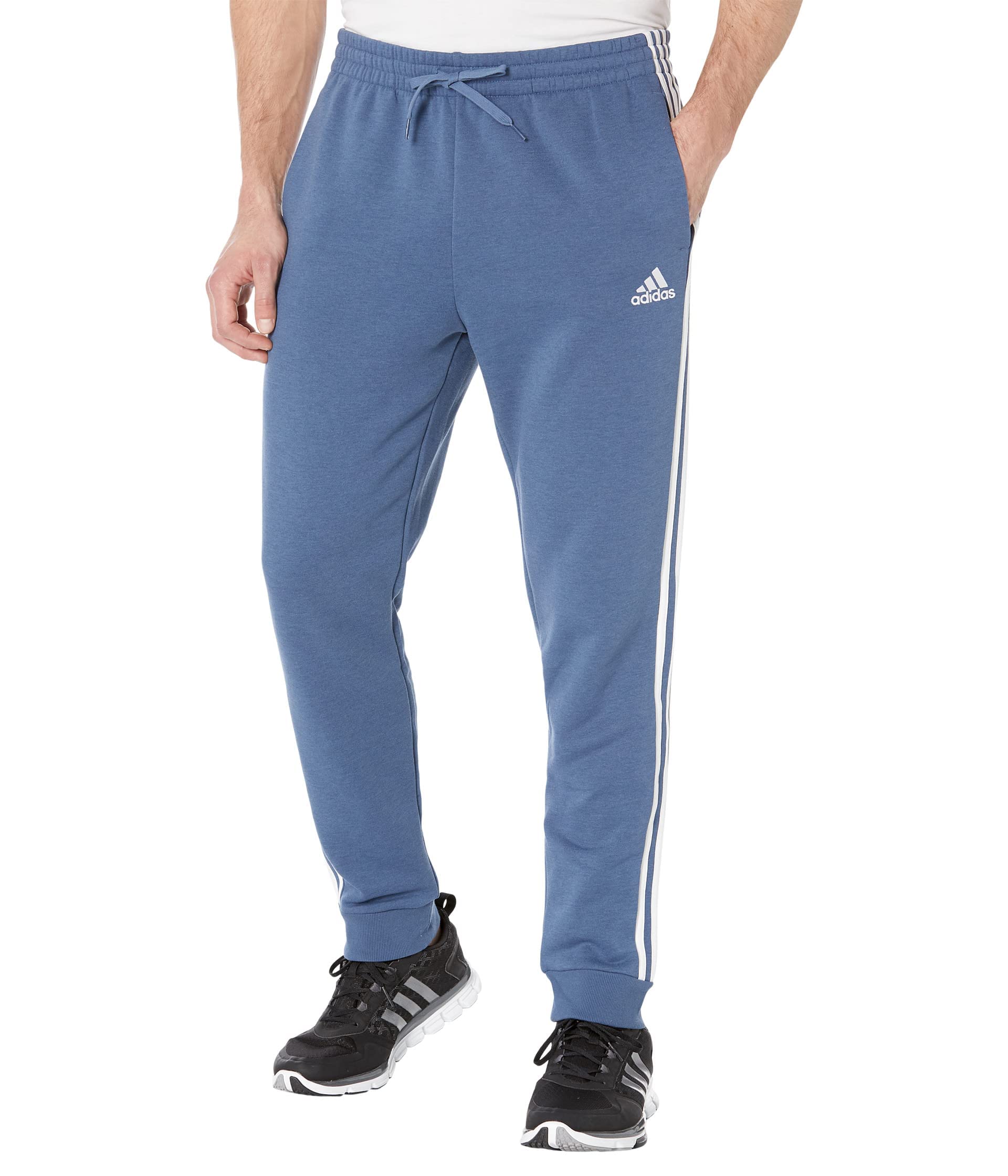 Men's Essentials Fleece Tapered Cuff 3-Stripes Pants