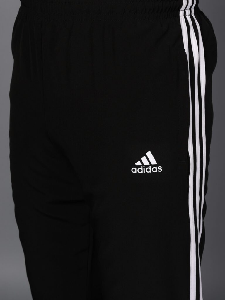Adidas Full Striped Men Black Tracksuit